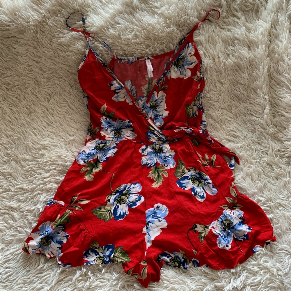 Floral Mock-Wrap Romper